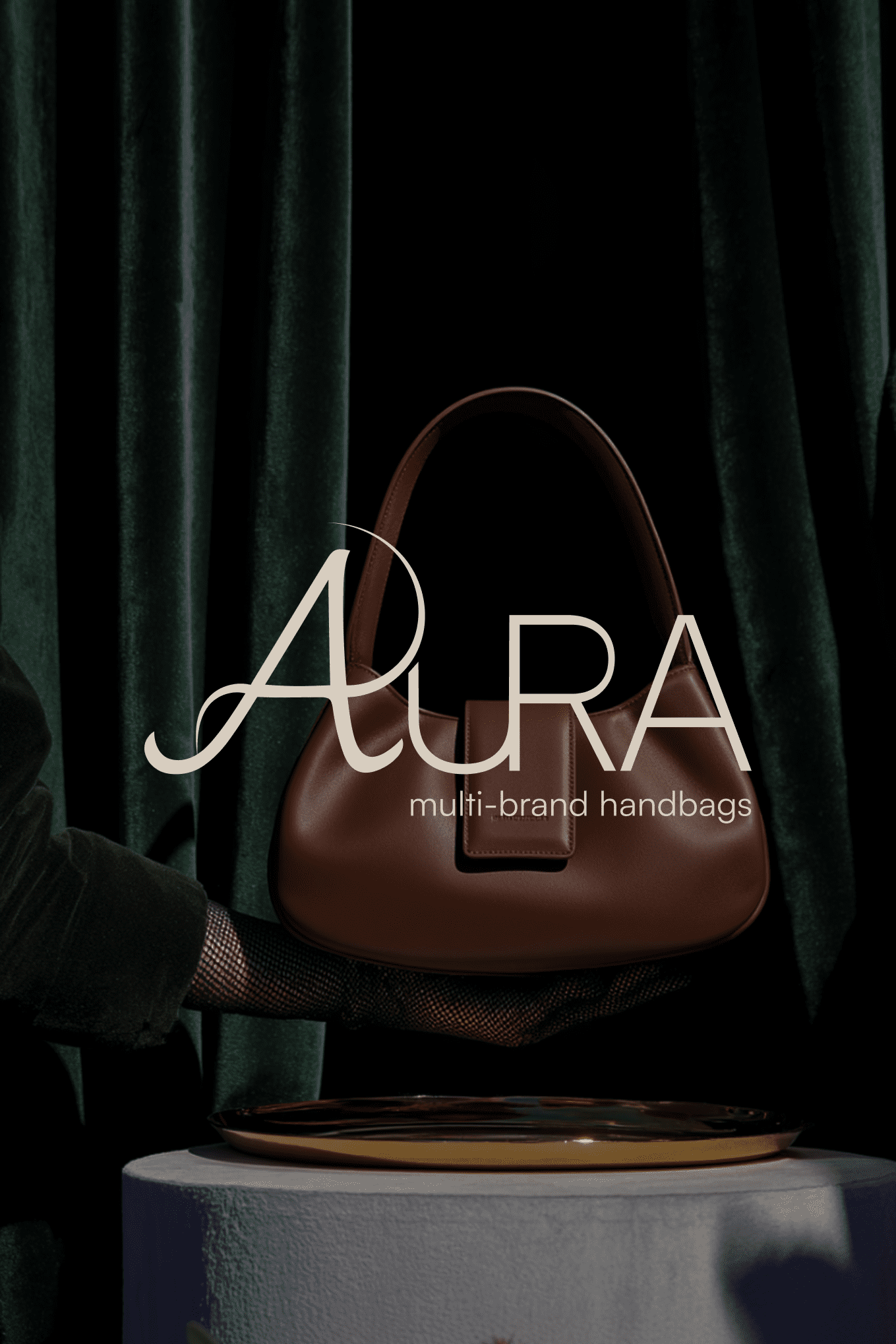 Logo and brand identity design for AURA multi-brand handbags fashion e-commerce
