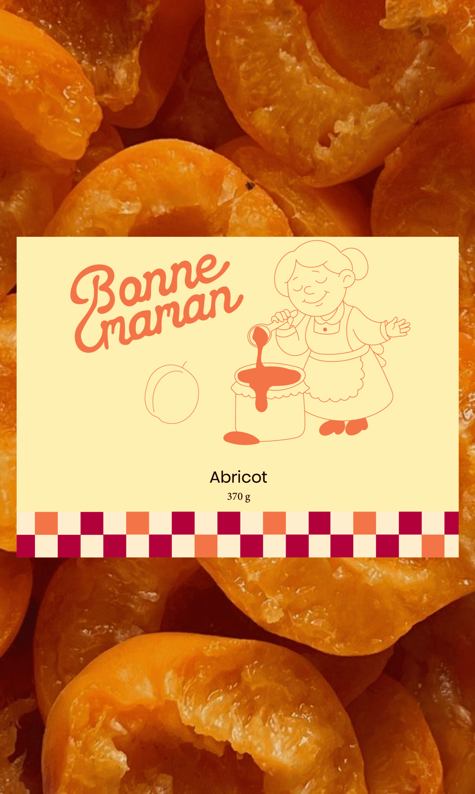 Packaging label design for Bonne maman jam brand patisserie project