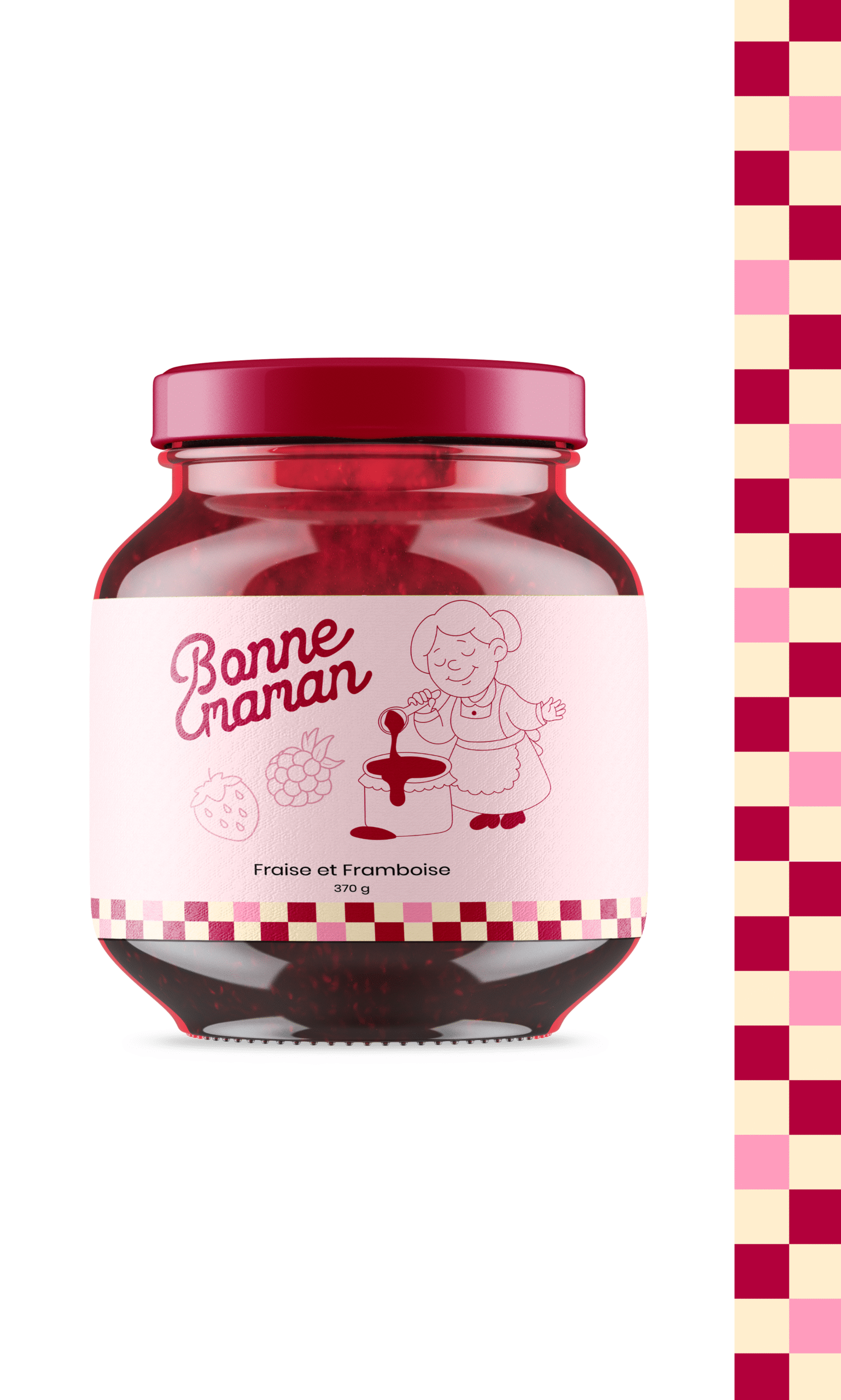 Brand identity mockup for Bonne maman French patisserie branding project