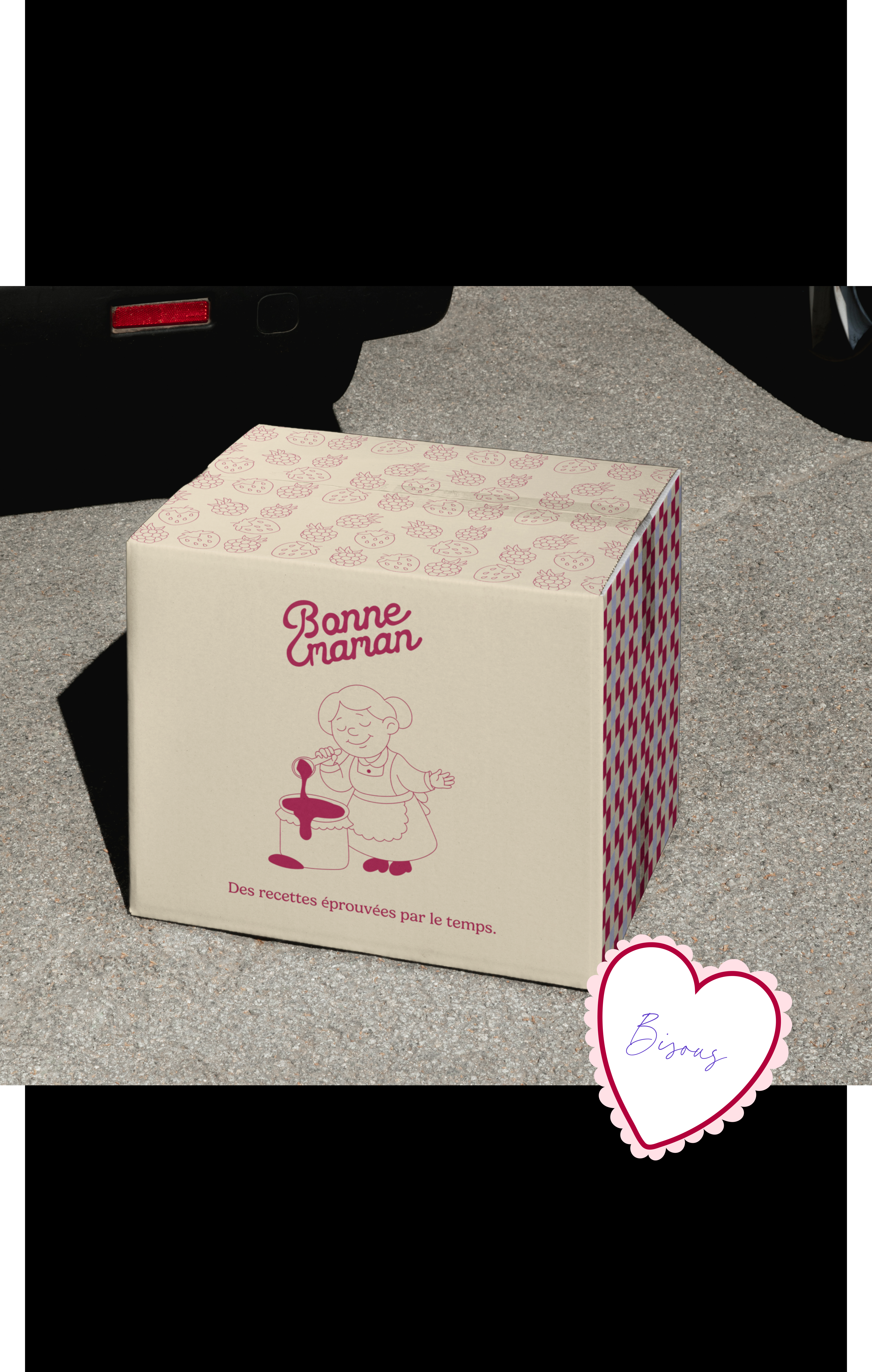 Brand illustration design for Bonne maman French patisserie packaging